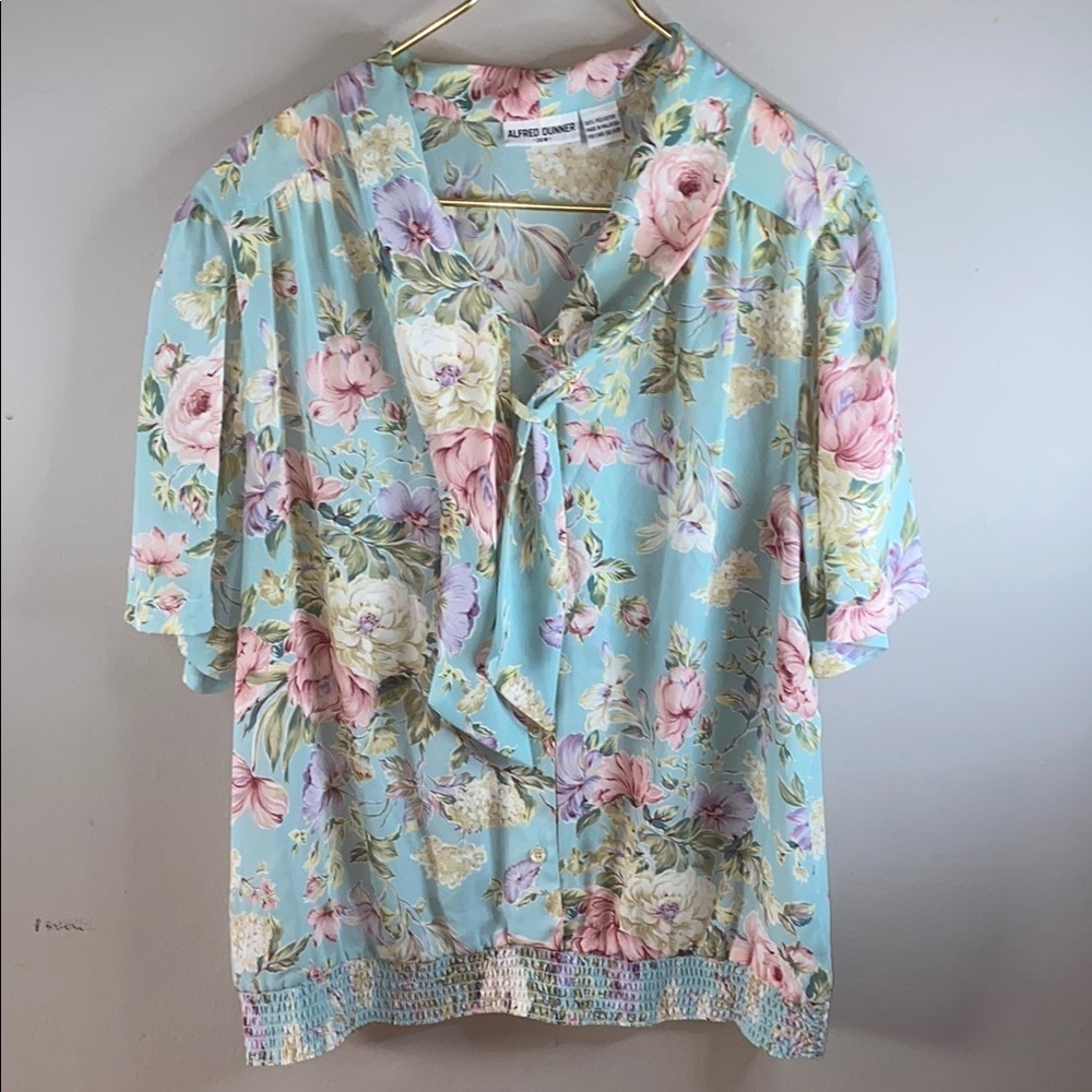 Alfred Dunner Relaxed Pink and blue Sailor Collar Blouse